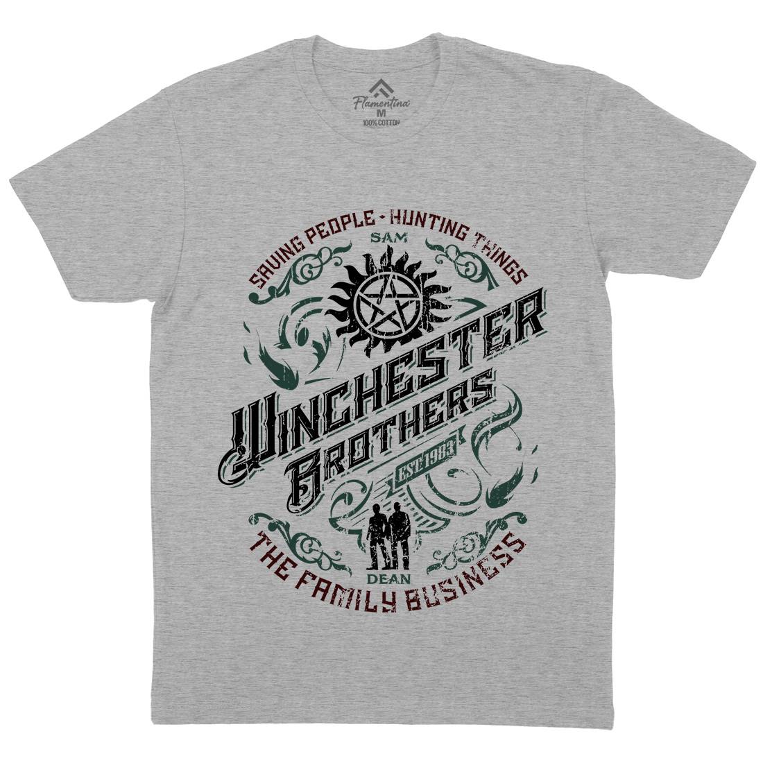Winchester Mens Crew Neck T-Shirt Horror D330