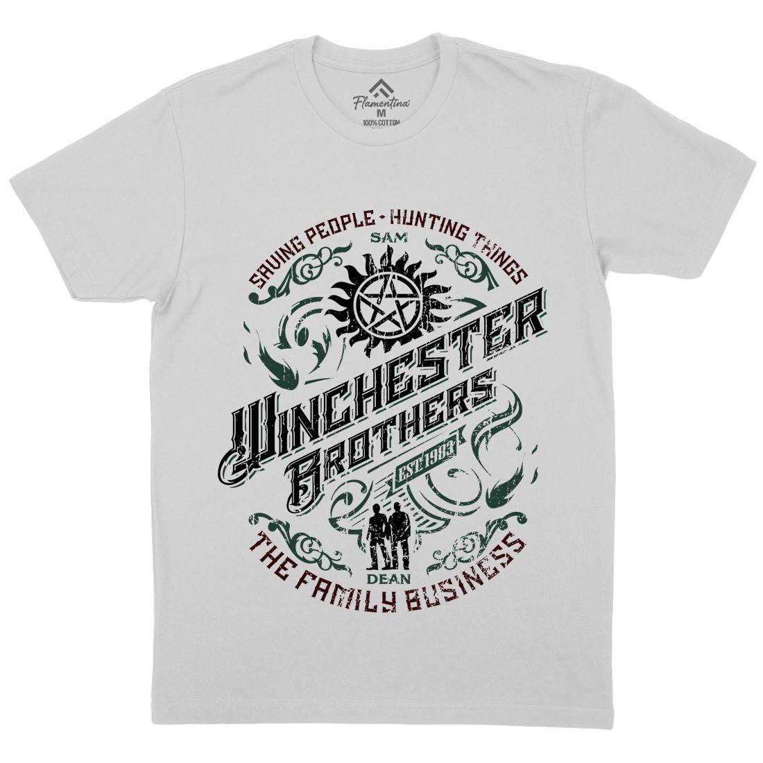 Winchester Mens Crew Neck T-Shirt Horror D330