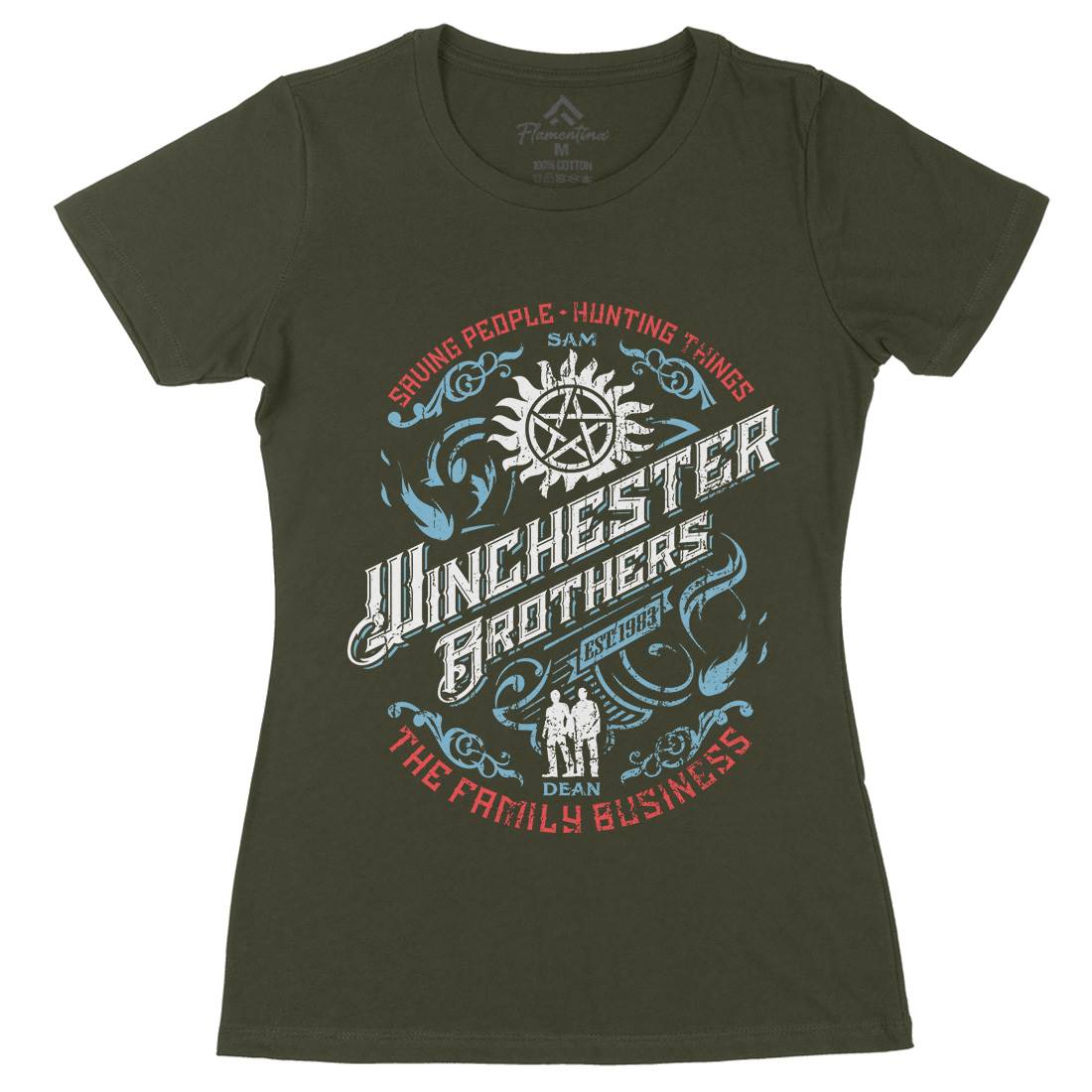Winchester Womens Organic Crew Neck T-Shirt Horror D330