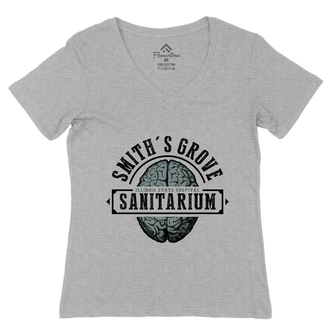 Smiths Grove Womens Organic V-Neck T-Shirt Horror D331