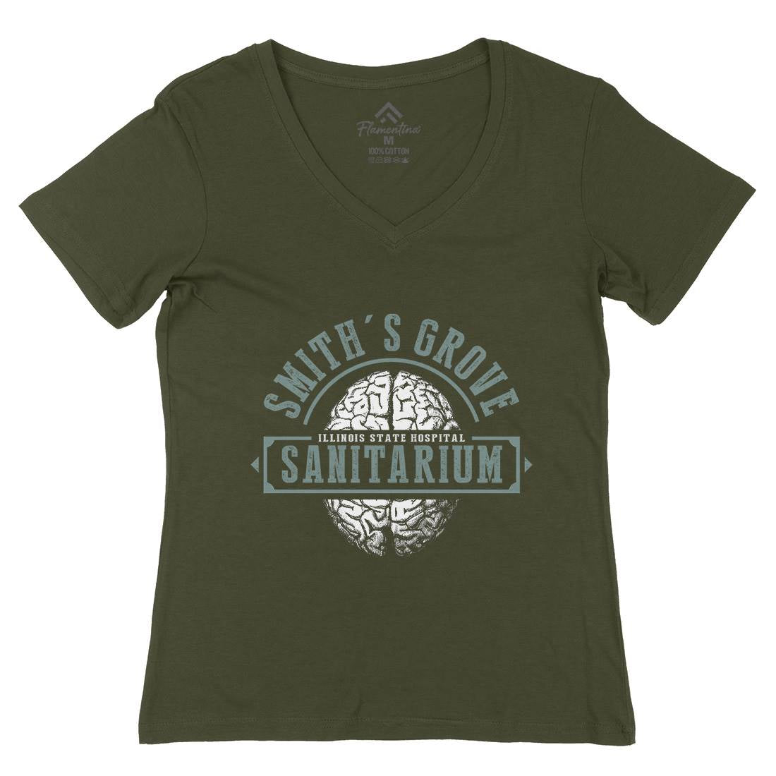 Smiths Grove Womens Organic V-Neck T-Shirt Horror D331