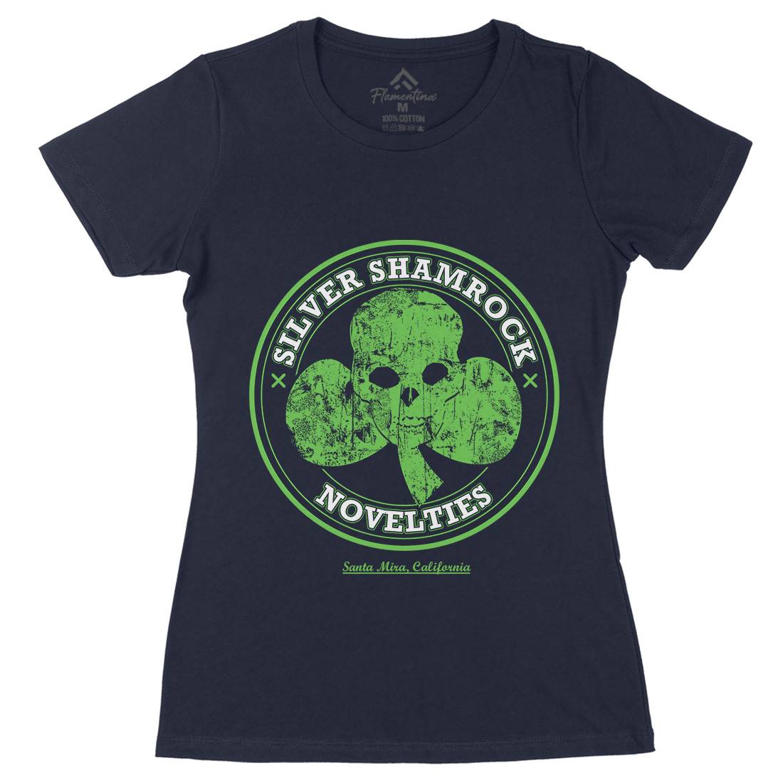 Silver Shamrock Novelties Womens Organic Crew Neck T-Shirt Horror D332