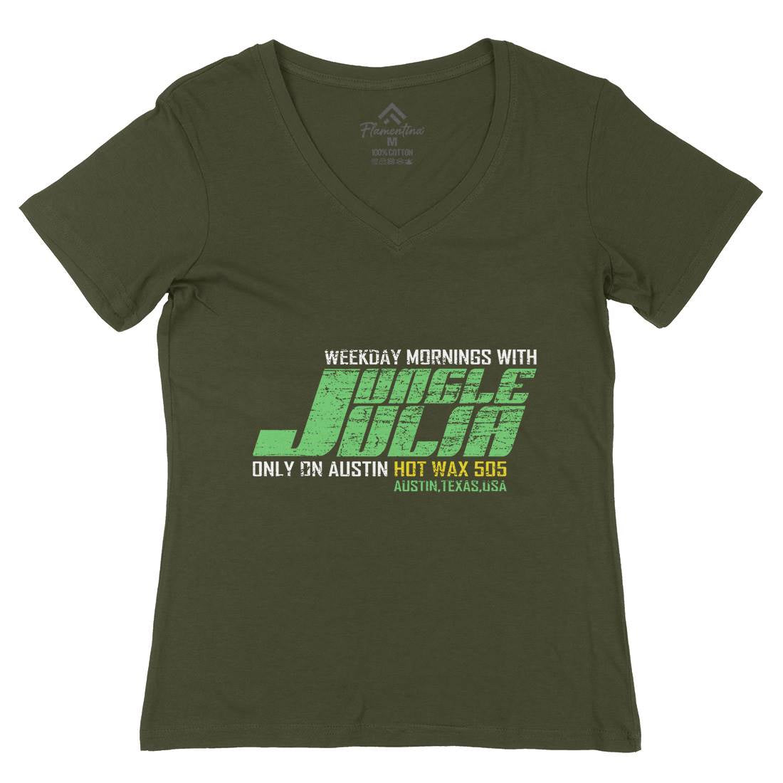 Jungle Julia Womens Organic V-Neck T-Shirt Retro D333