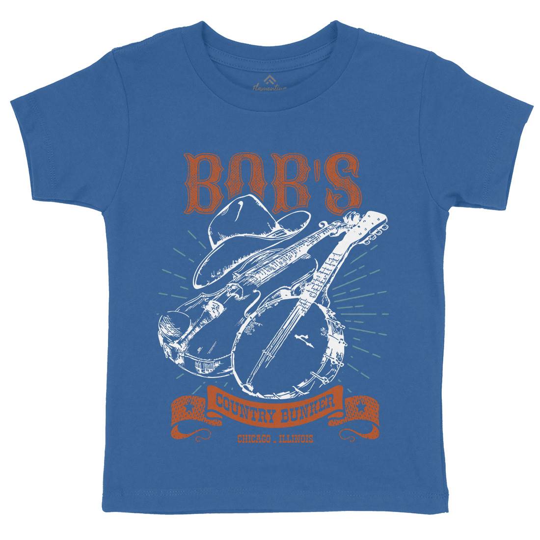 Bobs Bunker Kids Organic Crew Neck T-Shirt Music D334