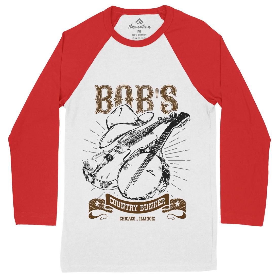 Bobs Bunker Mens Long Sleeve Baseball T-Shirt Music D334