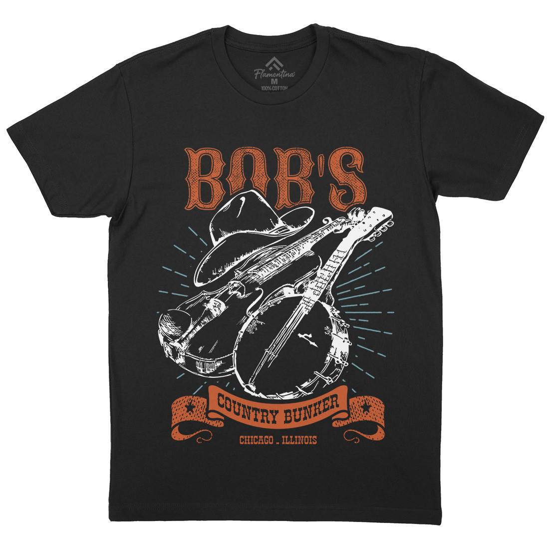 Bobs Bunker Mens Crew Neck T-Shirt Music D334