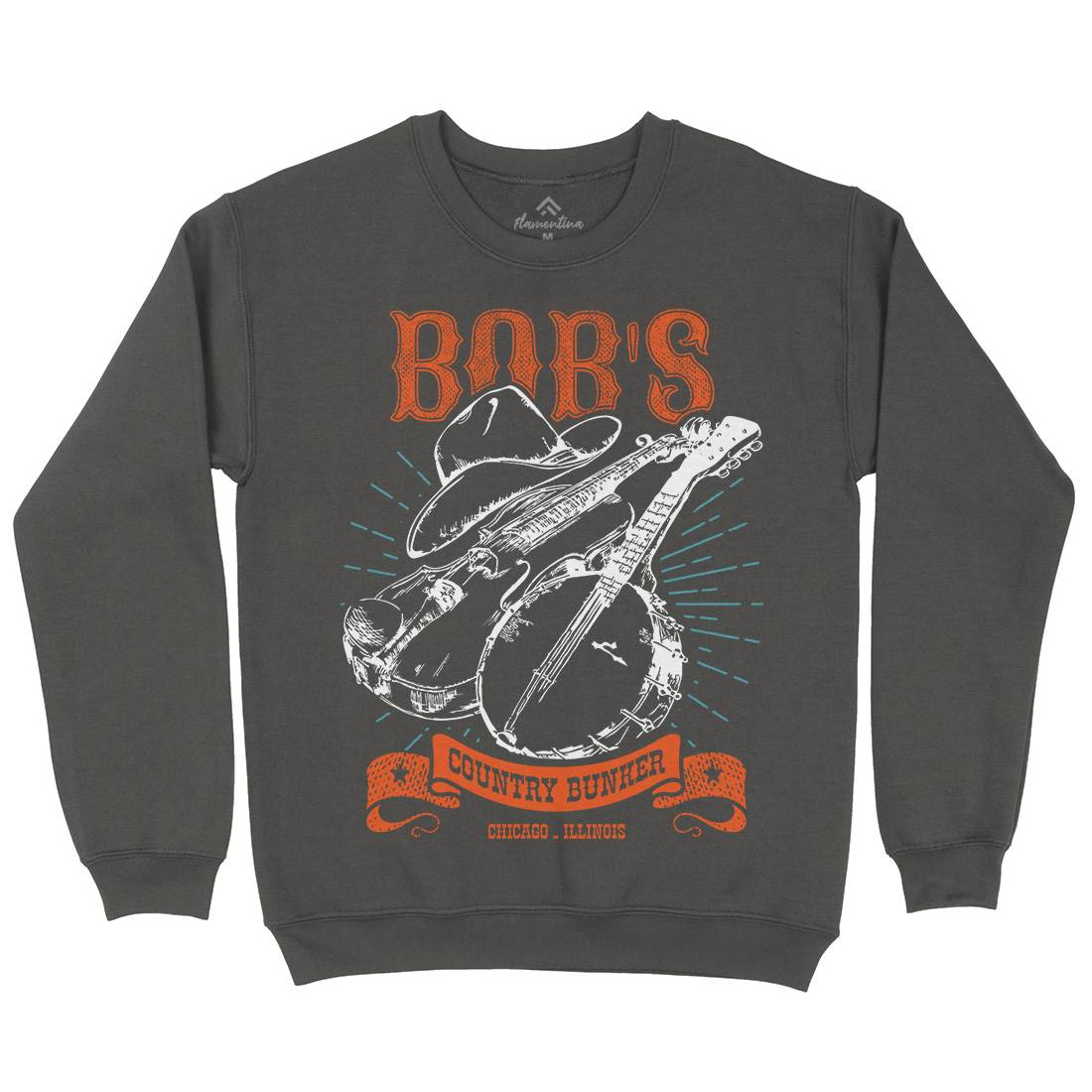 Bobs Bunker Mens Crew Neck Sweatshirt Music D334
