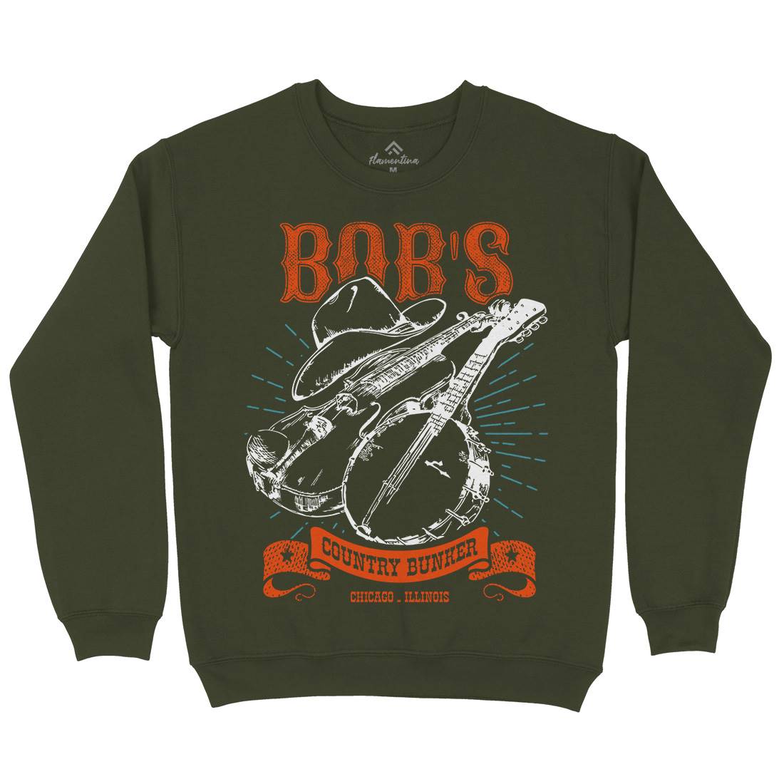 Bobs Bunker Mens Crew Neck Sweatshirt Music D334