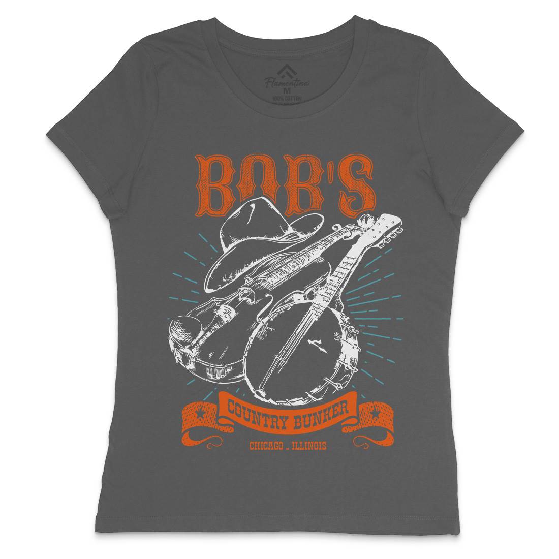 Bobs Bunker Womens Crew Neck T-Shirt Music D334