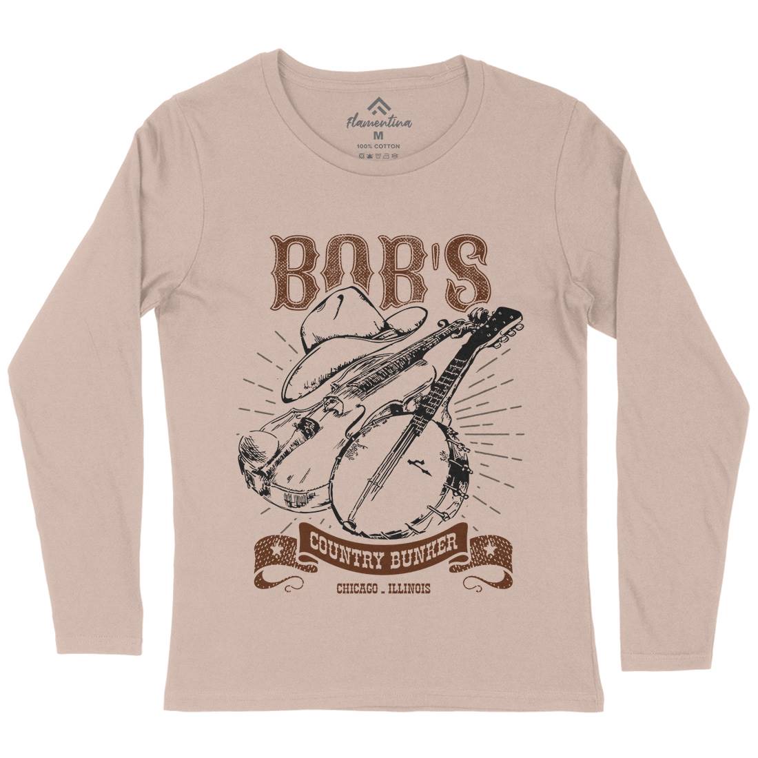 Bobs Bunker Womens Long Sleeve T-Shirt Music D334