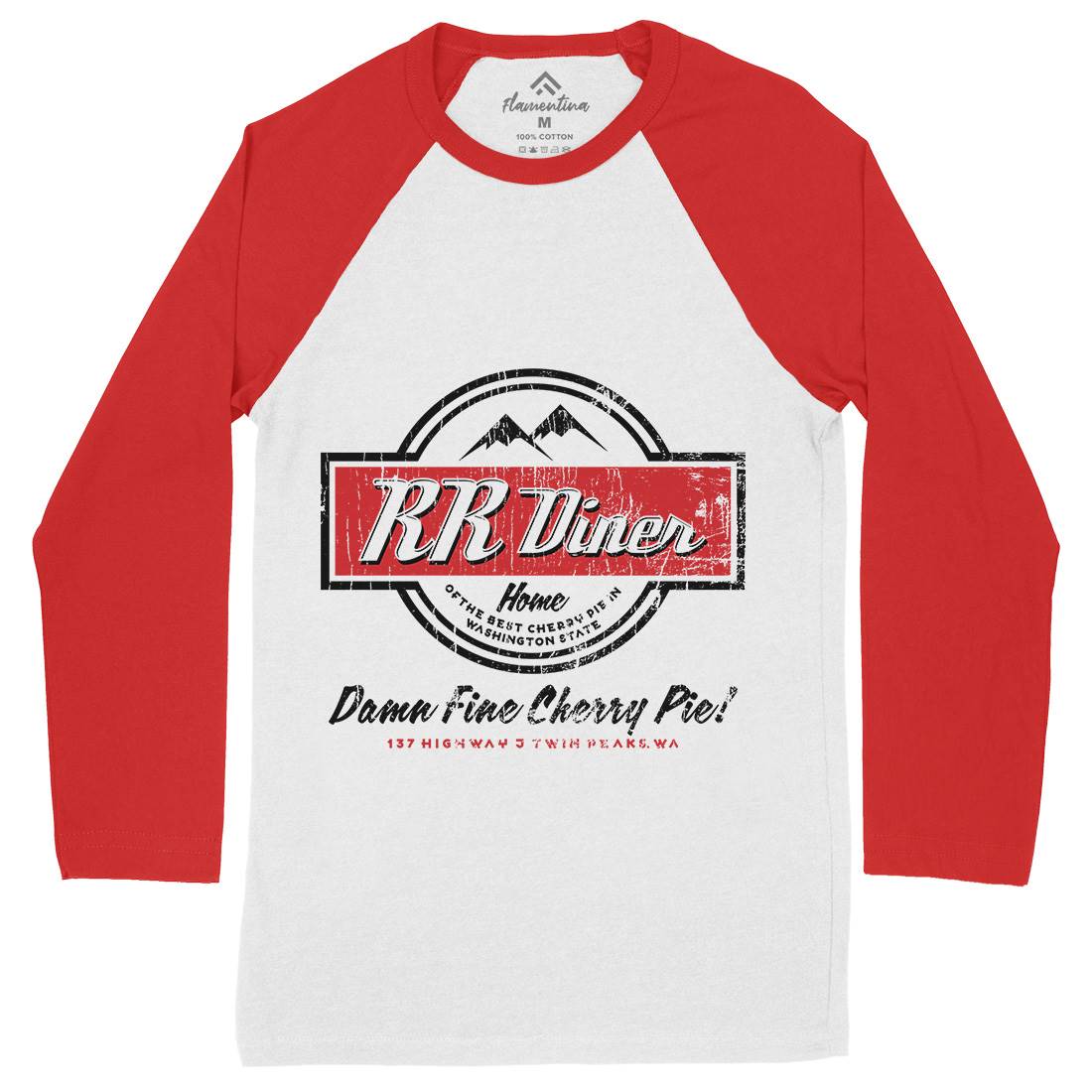 Double Rr Diner Mens Long Sleeve Baseball T-Shirt Horror D335