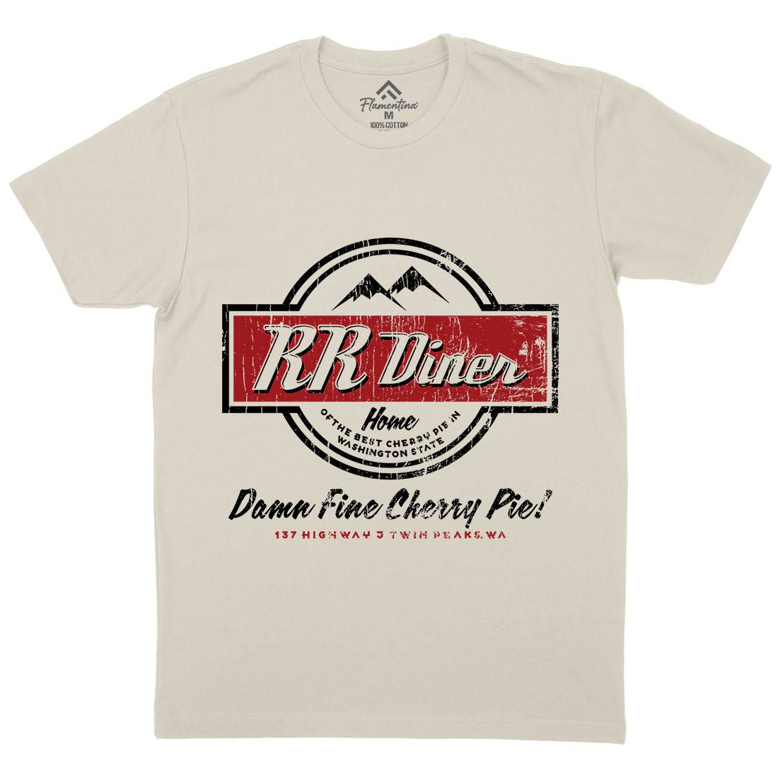 Double Rr Diner Mens Organic Crew Neck T-Shirt Horror D335