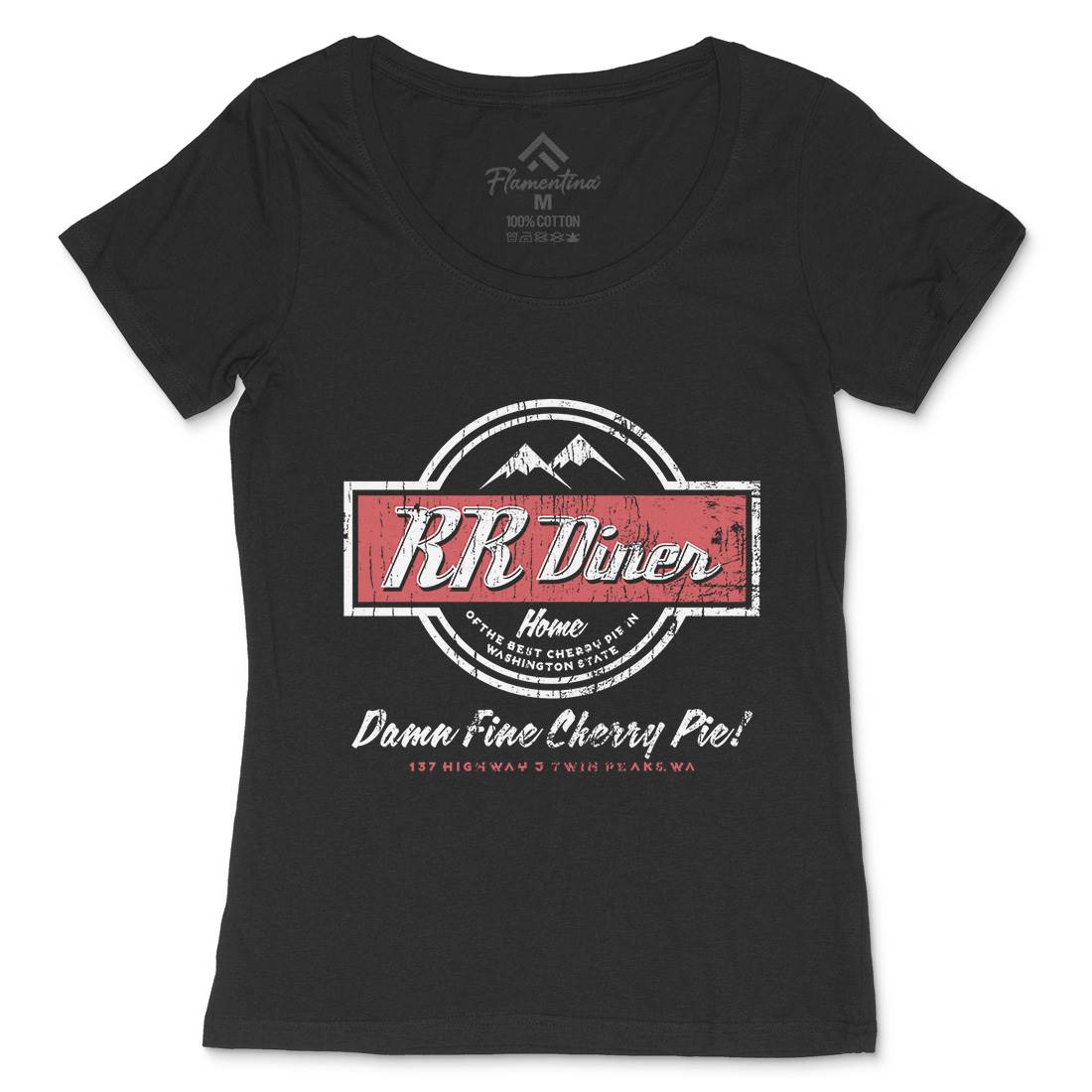Double Rr Diner Womens Scoop Neck T-Shirt Horror D335