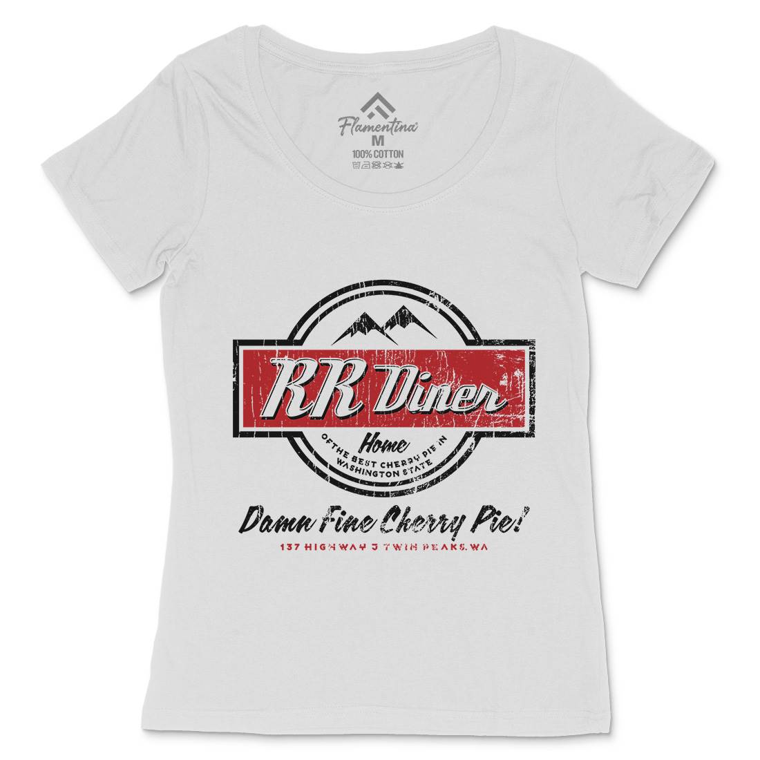 Double Rr Diner Womens Scoop Neck T-Shirt Horror D335