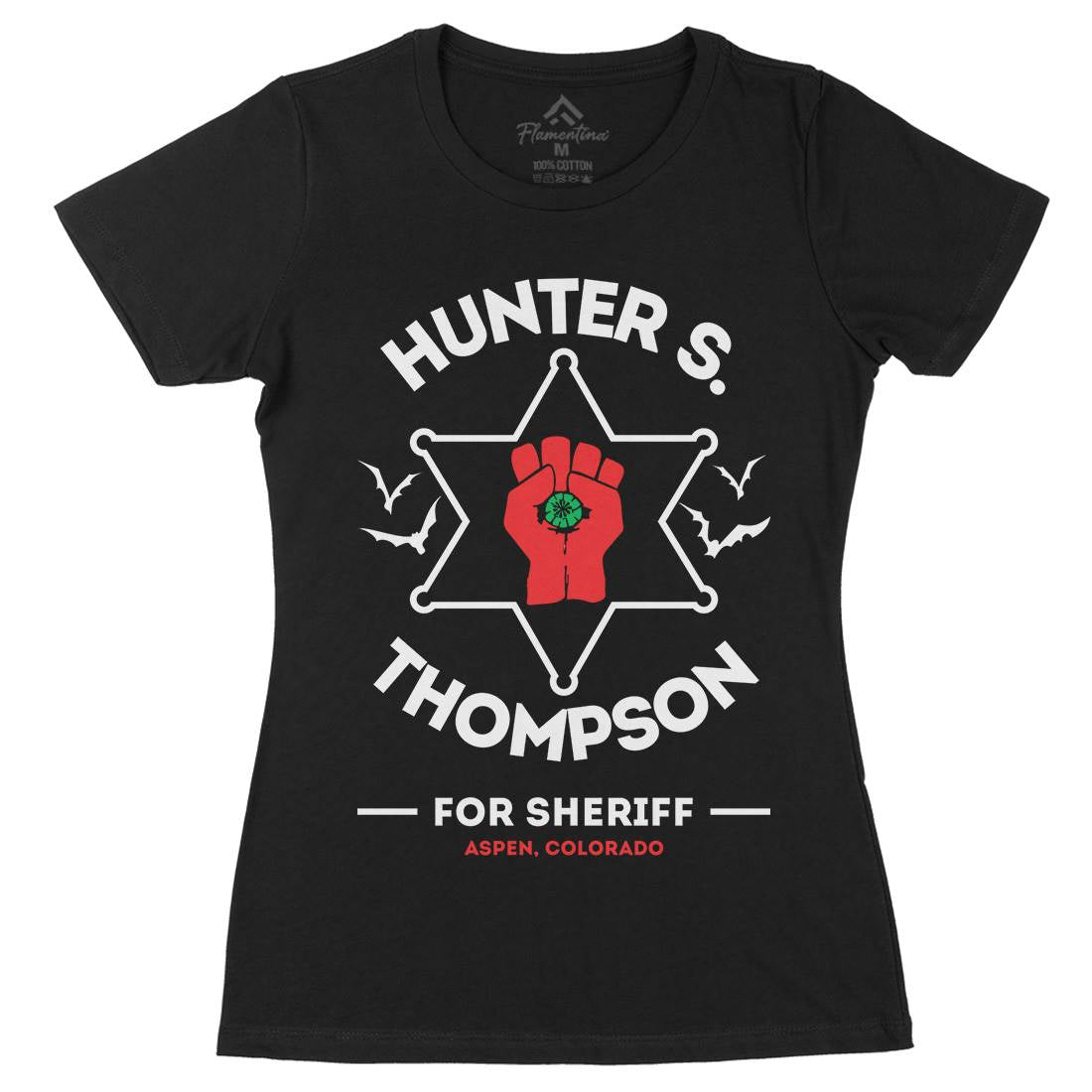Hunter Thompson Womens Organic Crew Neck T-Shirt Retro D336
