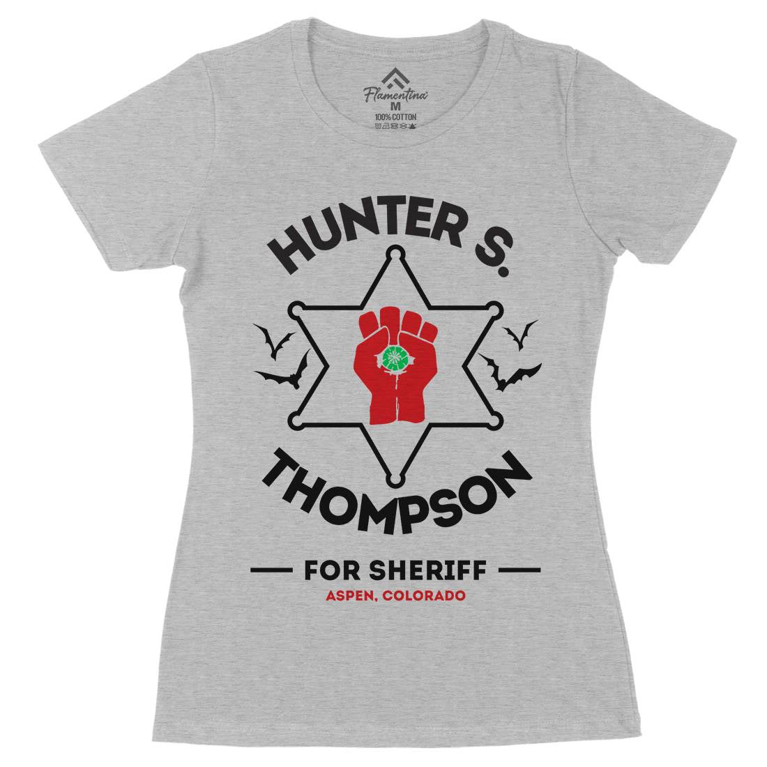 Hunter Thompson Womens Organic Crew Neck T-Shirt Retro D336