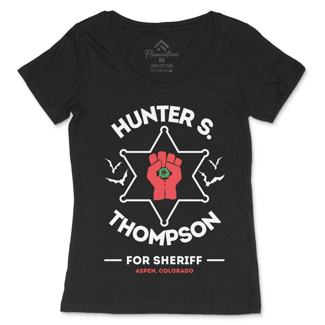 Hunter Thompson Womens Scoop Neck T-Shirt Retro D336