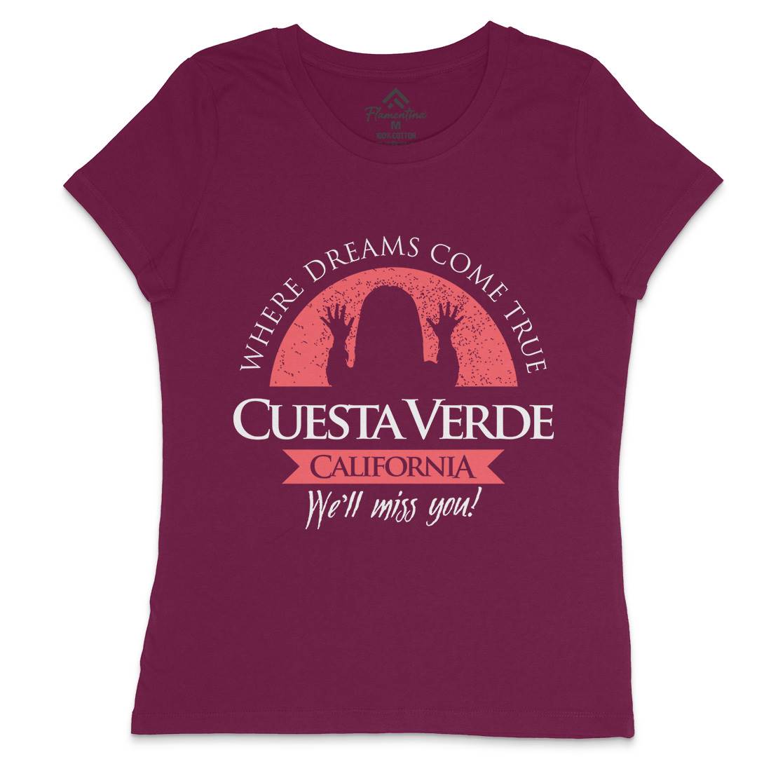 Cuesta Verde Womens Crew Neck T-Shirt Horror D337