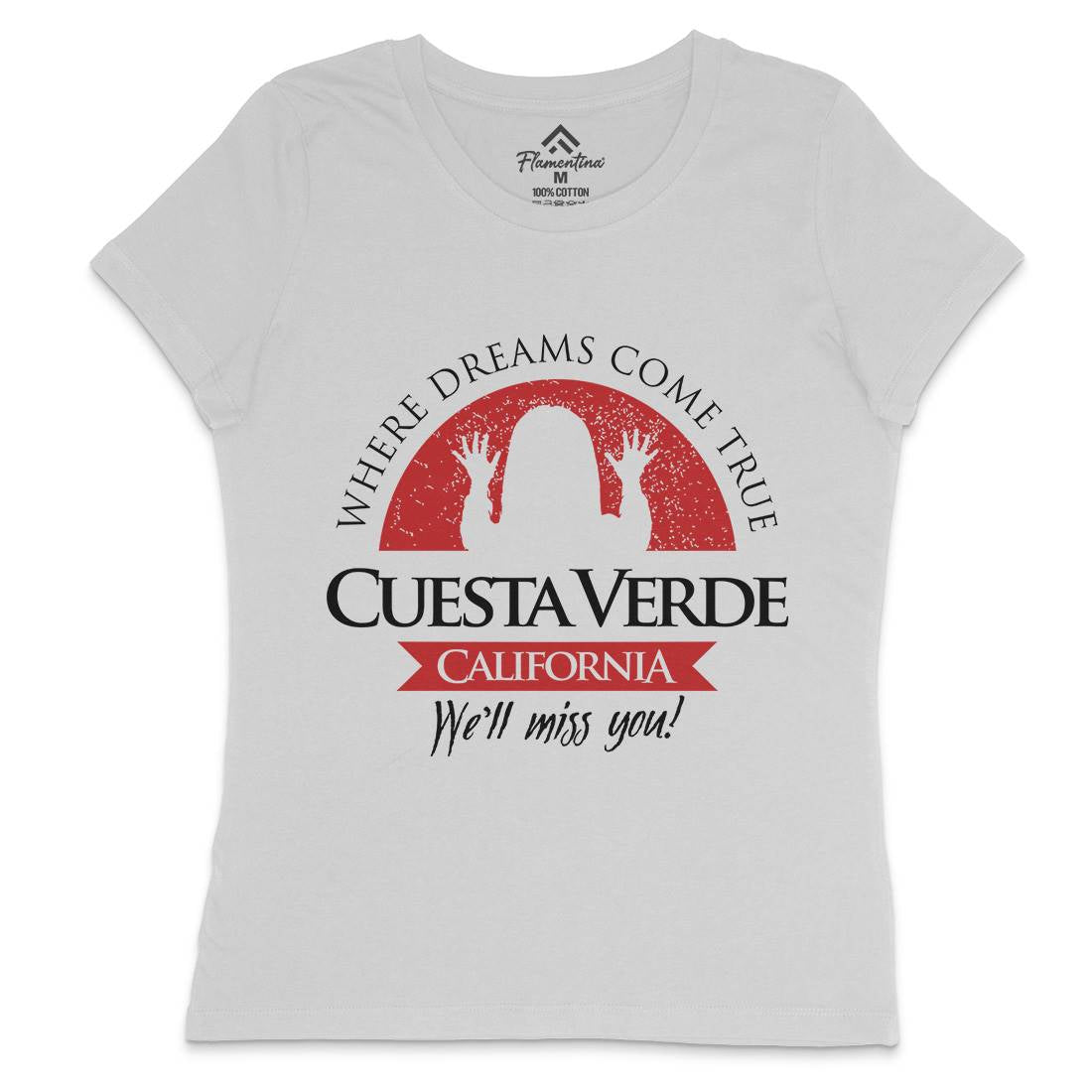 Cuesta Verde Womens Crew Neck T-Shirt Horror D337