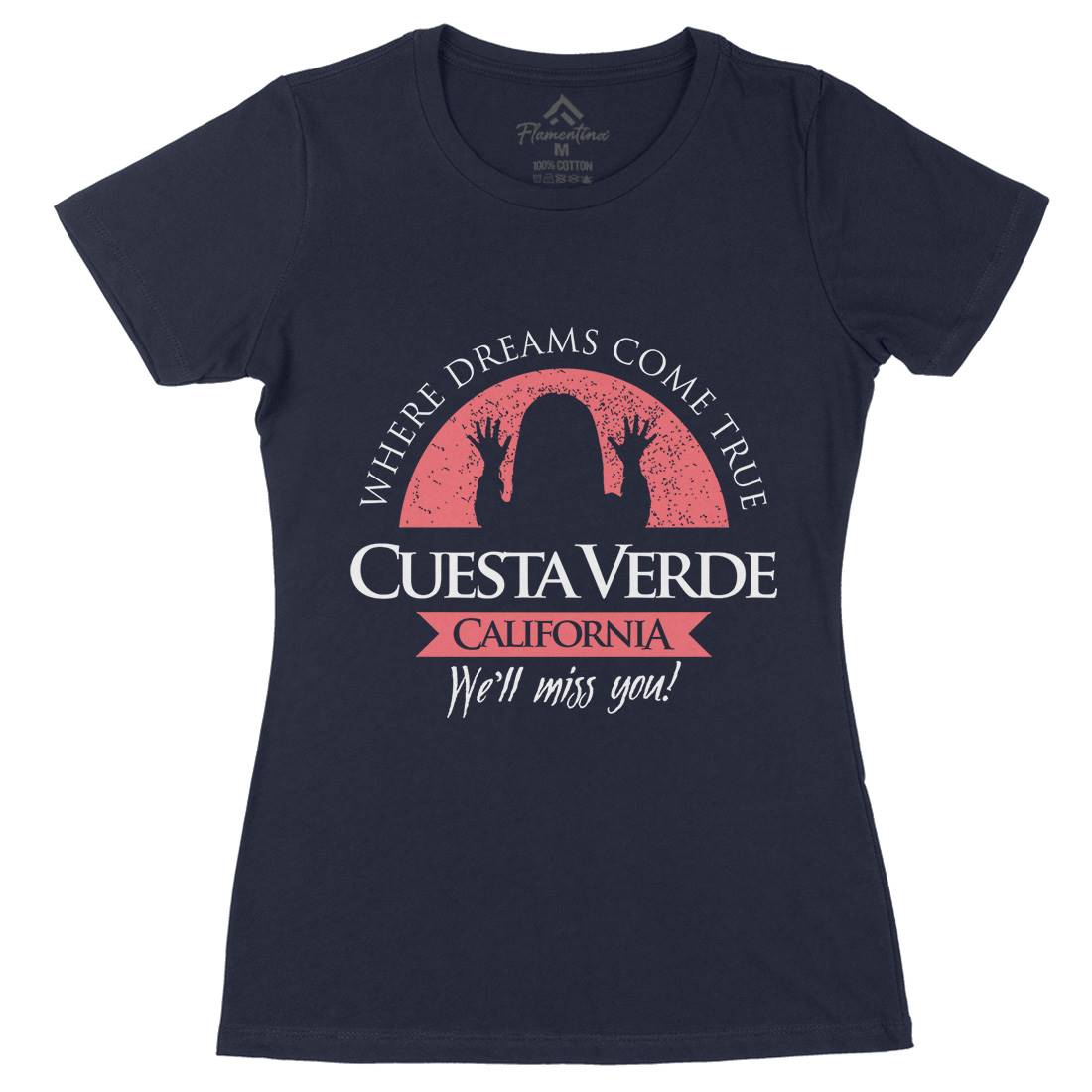 Cuesta Verde Womens Organic Crew Neck T-Shirt Horror D337