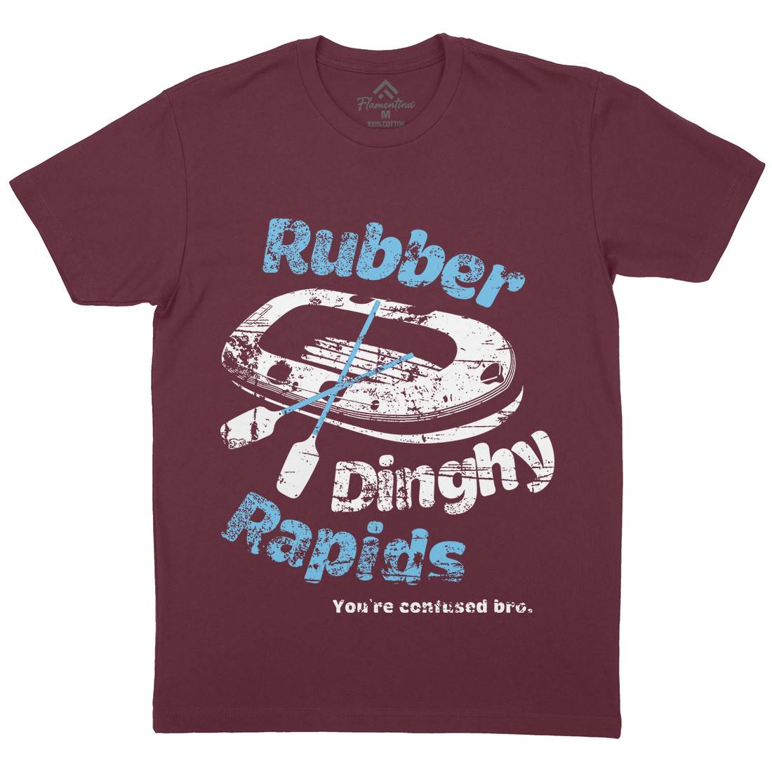 Rubber Dinghy Rapids Mens Organic Crew Neck T-Shirt Sport D338