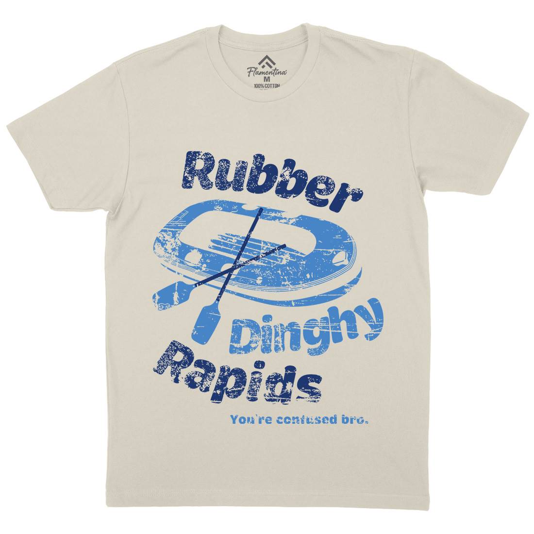 Rubber Dinghy Rapids Mens Organic Crew Neck T-Shirt Sport D338