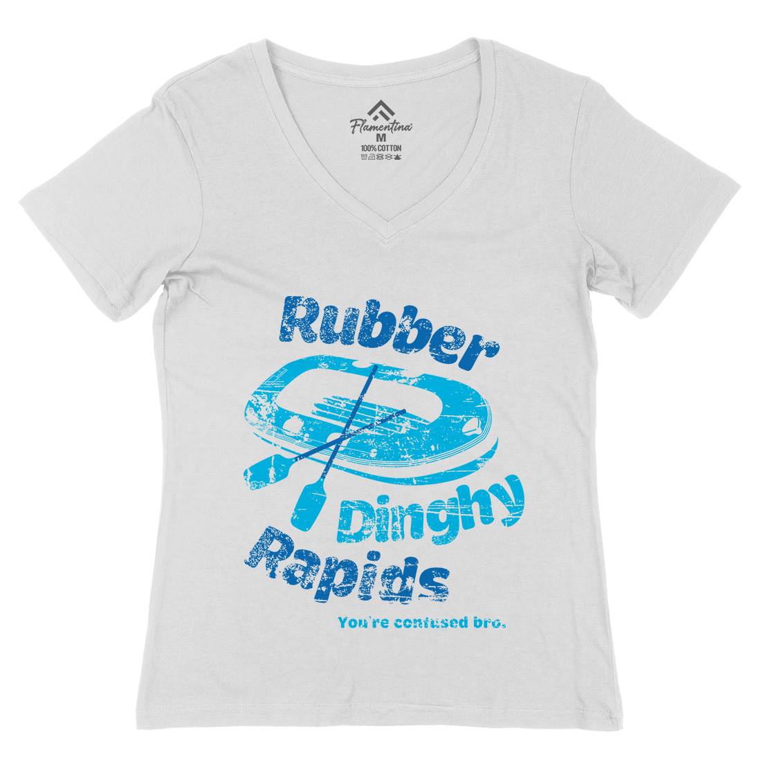 Rubber Dinghy Rapids Womens Organic V-Neck T-Shirt Sport D338
