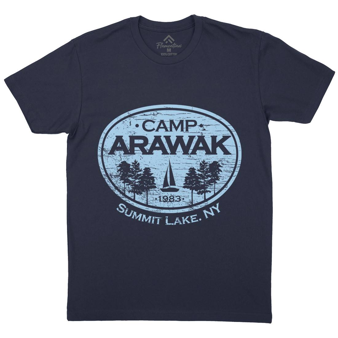 Camp Arawak Mens Organic Crew Neck T-Shirt Horror D341