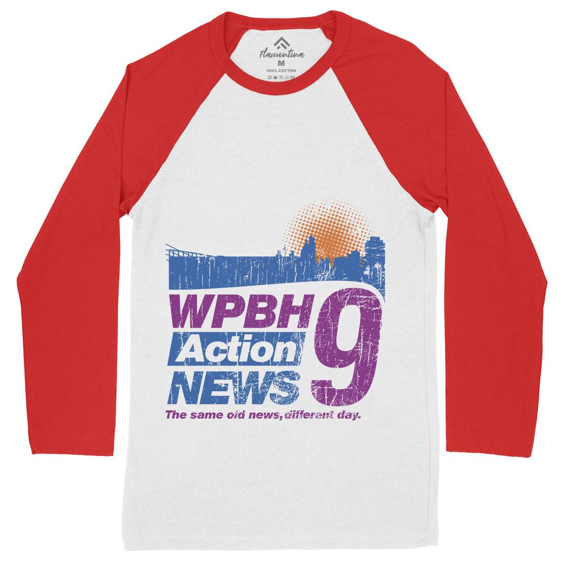 Wpbh Action Mens Long Sleeve Baseball T-Shirt Retro D342