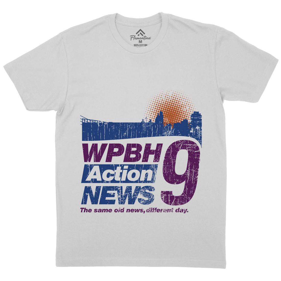 Wpbh Action Mens Crew Neck T-Shirt Retro D342
