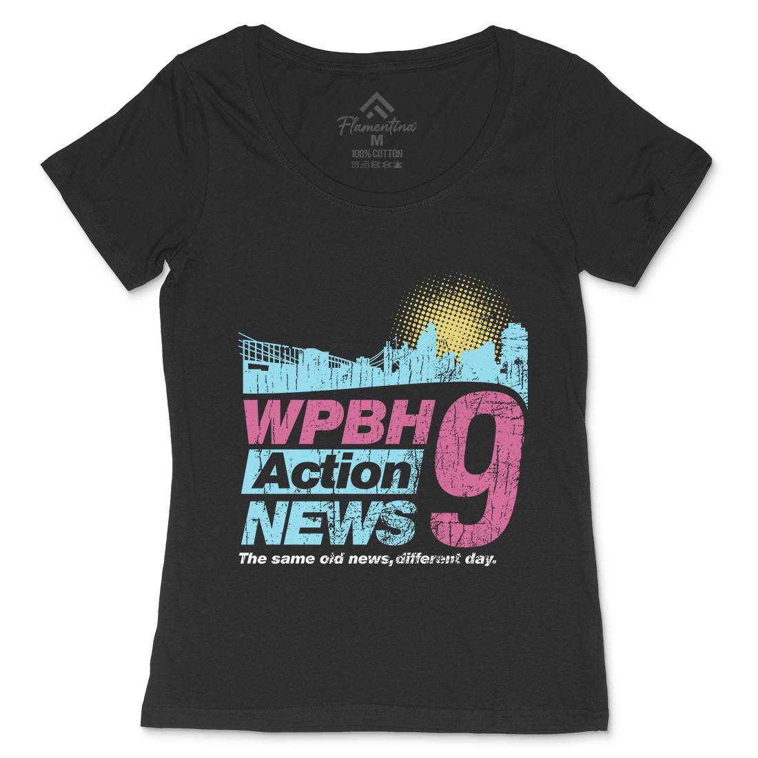 Wpbh Action Womens Scoop Neck T-Shirt Retro D342