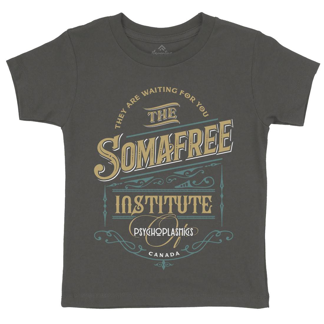 Somafree Institute Kids Organic Crew Neck T-Shirt Horror D345