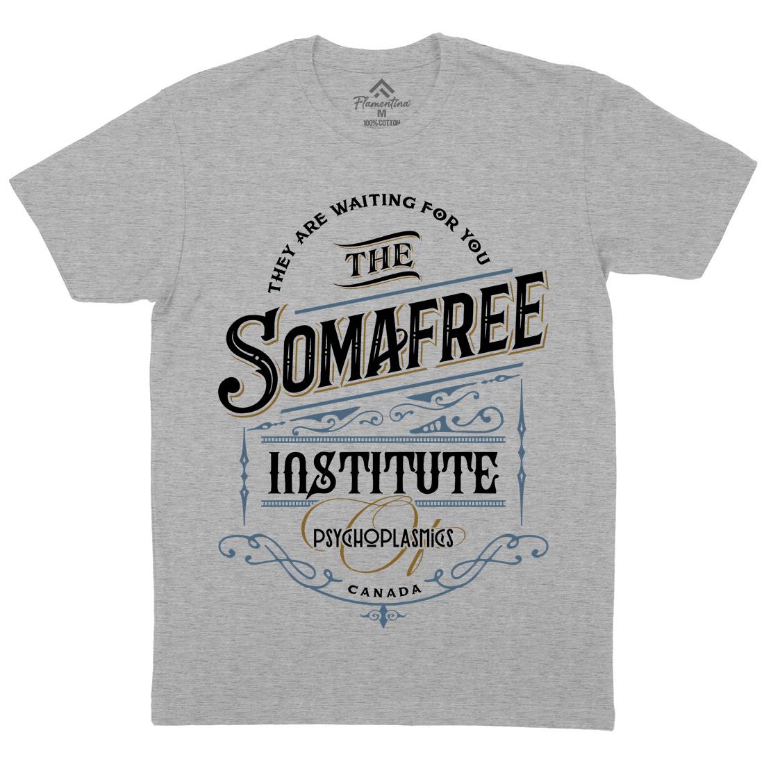 Somafree Institute Mens Crew Neck T-Shirt Horror D345