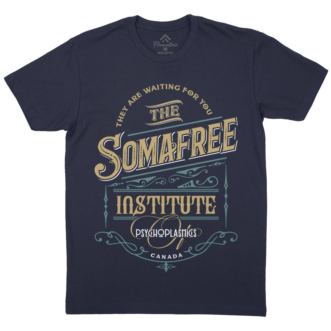 Somafree Institute Mens Crew Neck T-Shirt Horror D345
