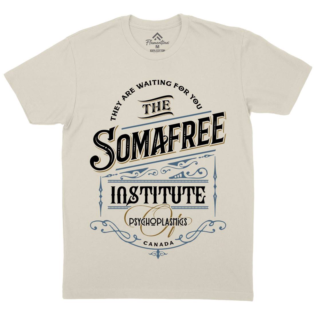 Somafree Institute Mens Organic Crew Neck T-Shirt Horror D345