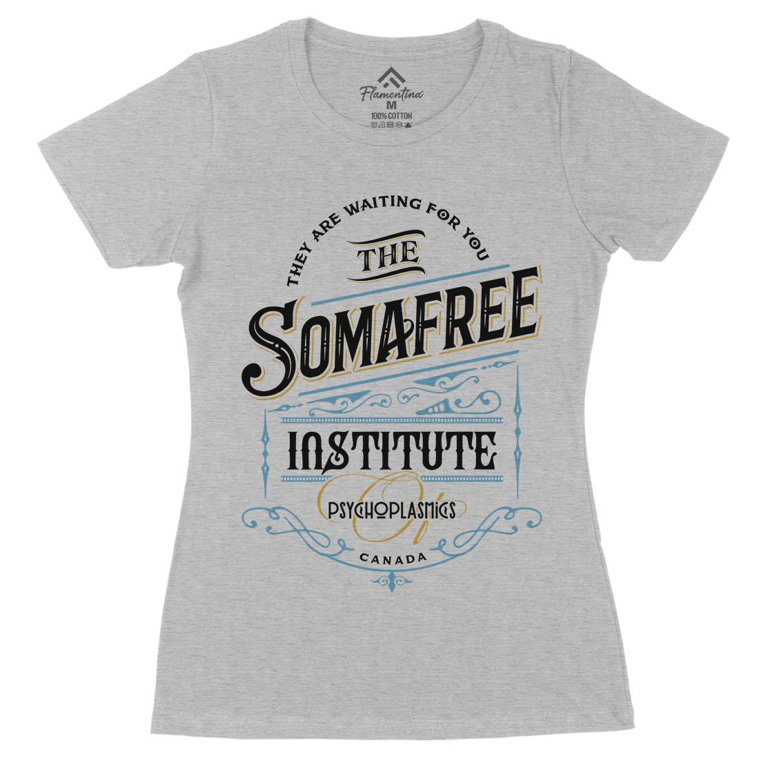 Somafree Institute Womens Organic Crew Neck T-Shirt Horror D345