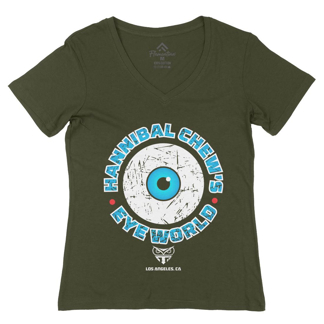 Hannibal Chews Womens Organic V-Neck T-Shirt Space D346