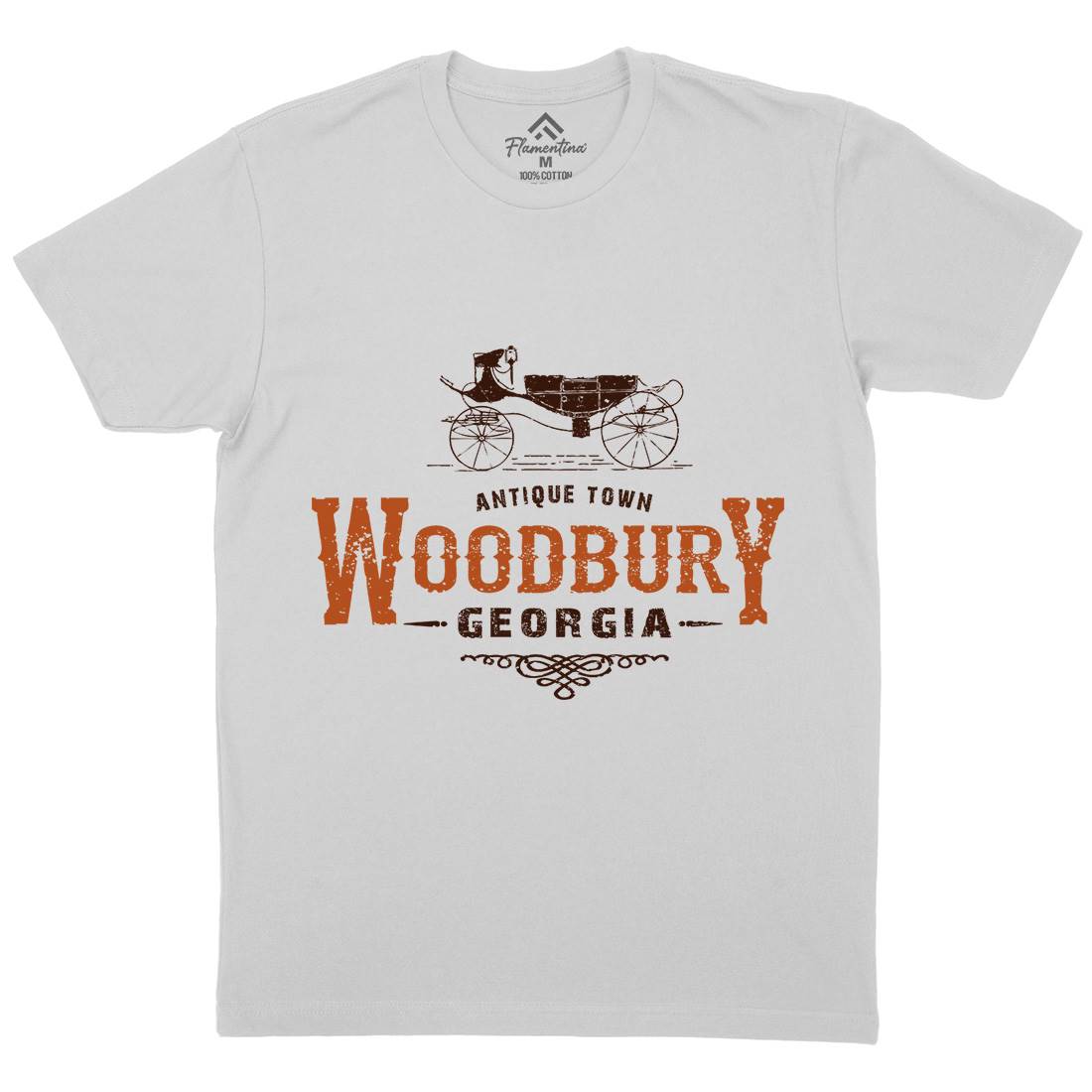 Woodbury Mens Crew Neck T-Shirt Horror D347