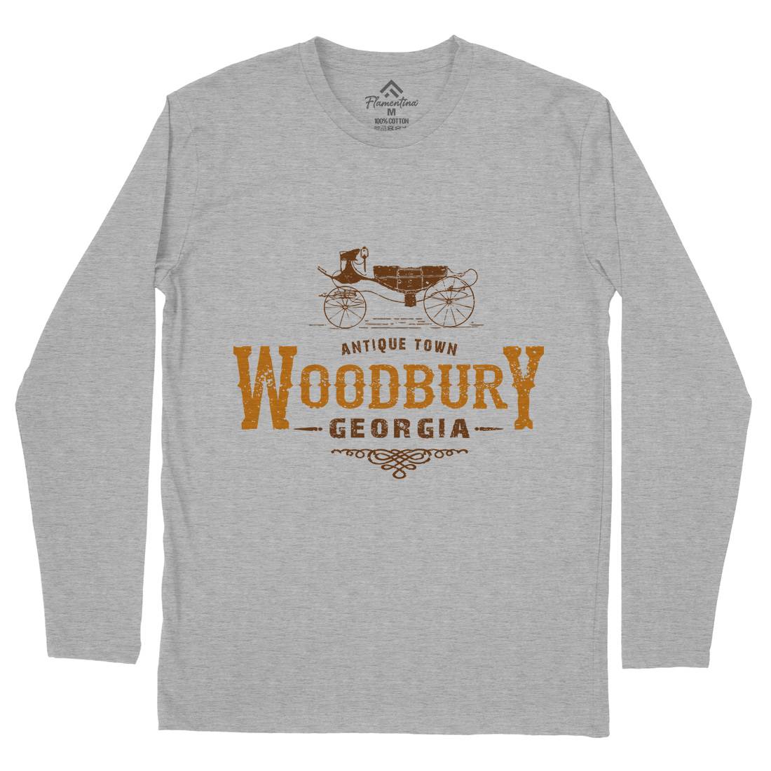 Woodbury Mens Long Sleeve T-Shirt Horror D347