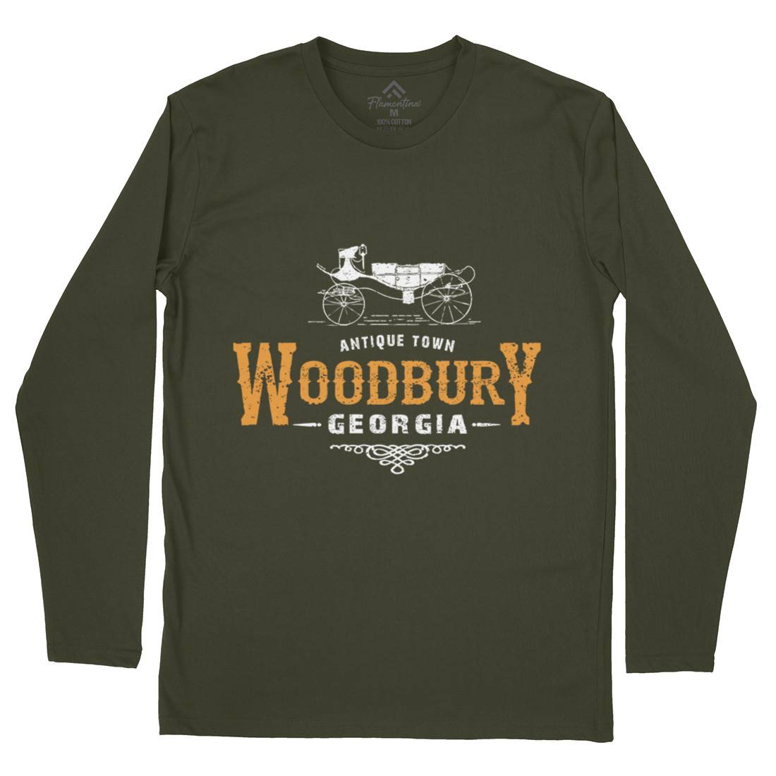 Woodbury Mens Long Sleeve T-Shirt Horror D347