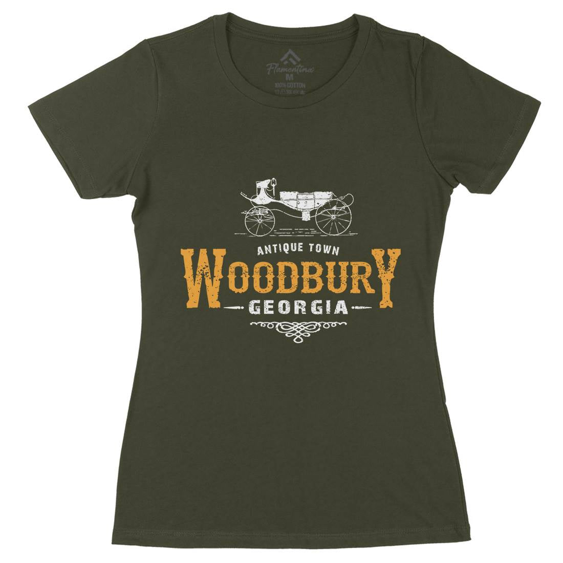 Woodbury Womens Organic Crew Neck T-Shirt Horror D347