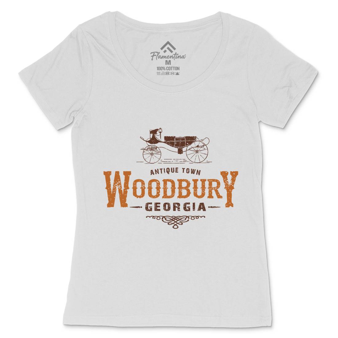 Woodbury Womens Scoop Neck T-Shirt Horror D347