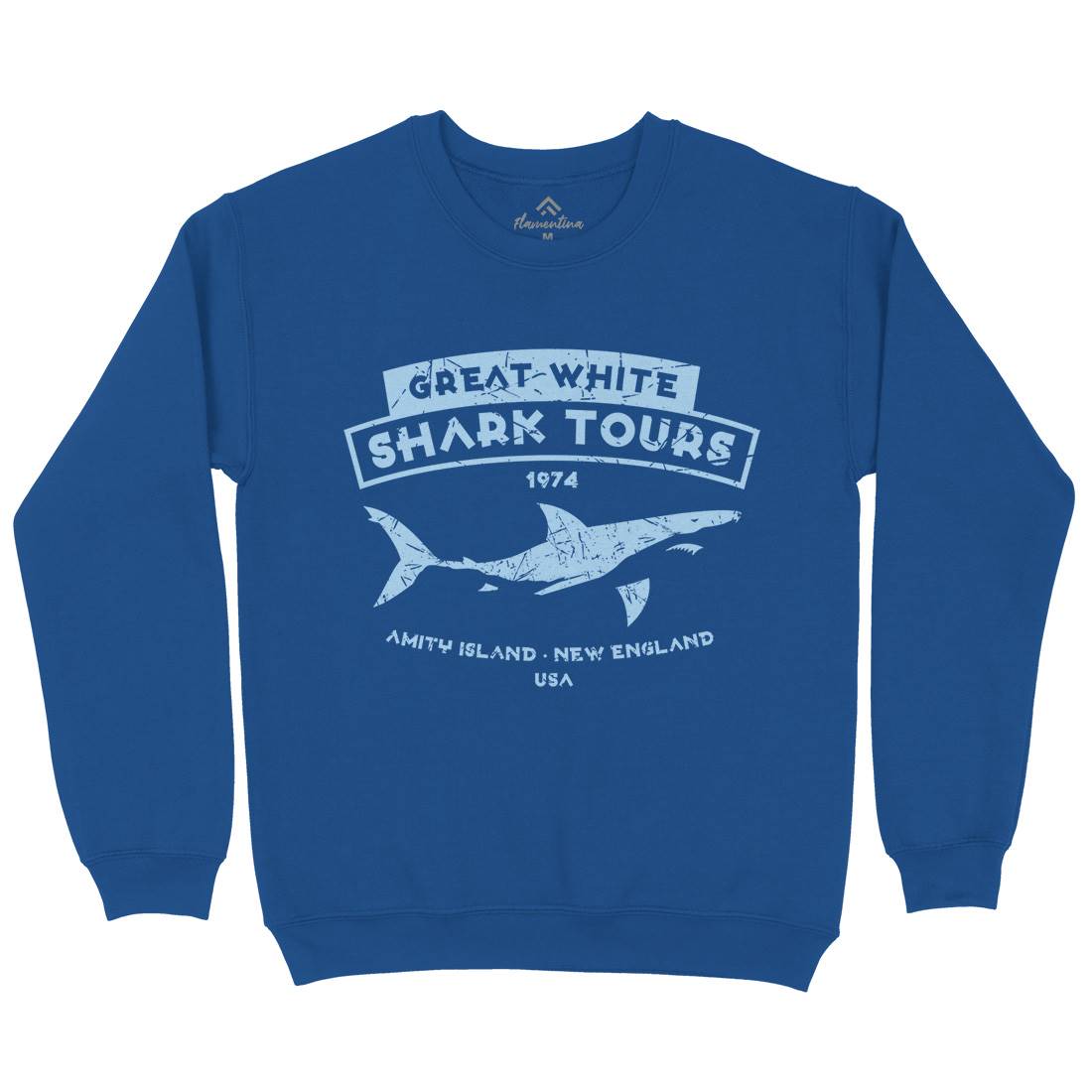 Great White Shark Tours Kids Crew Neck Sweatshirt Navy D348