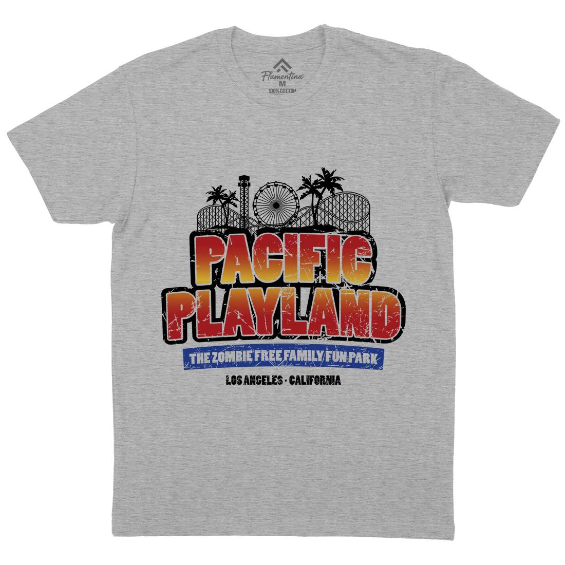 Pacific Playland Mens Organic Crew Neck T-Shirt Horror D349