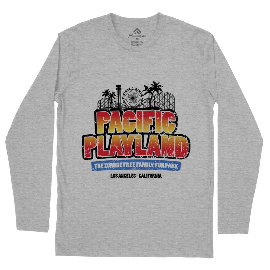 Pacific Playland Mens Long Sleeve T-Shirt Horror D349