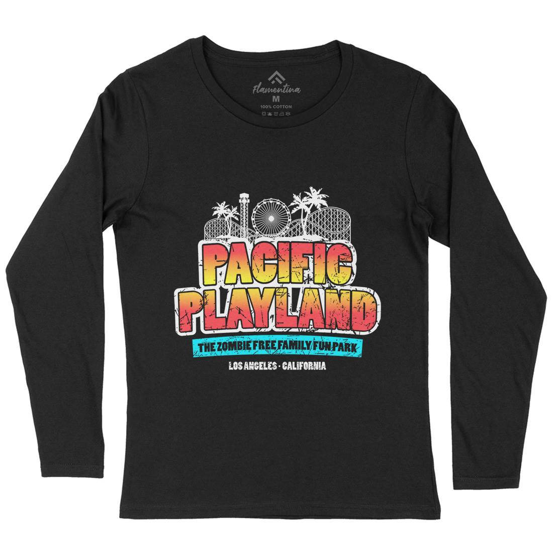 Pacific Playland Womens Long Sleeve T-Shirt Horror D349