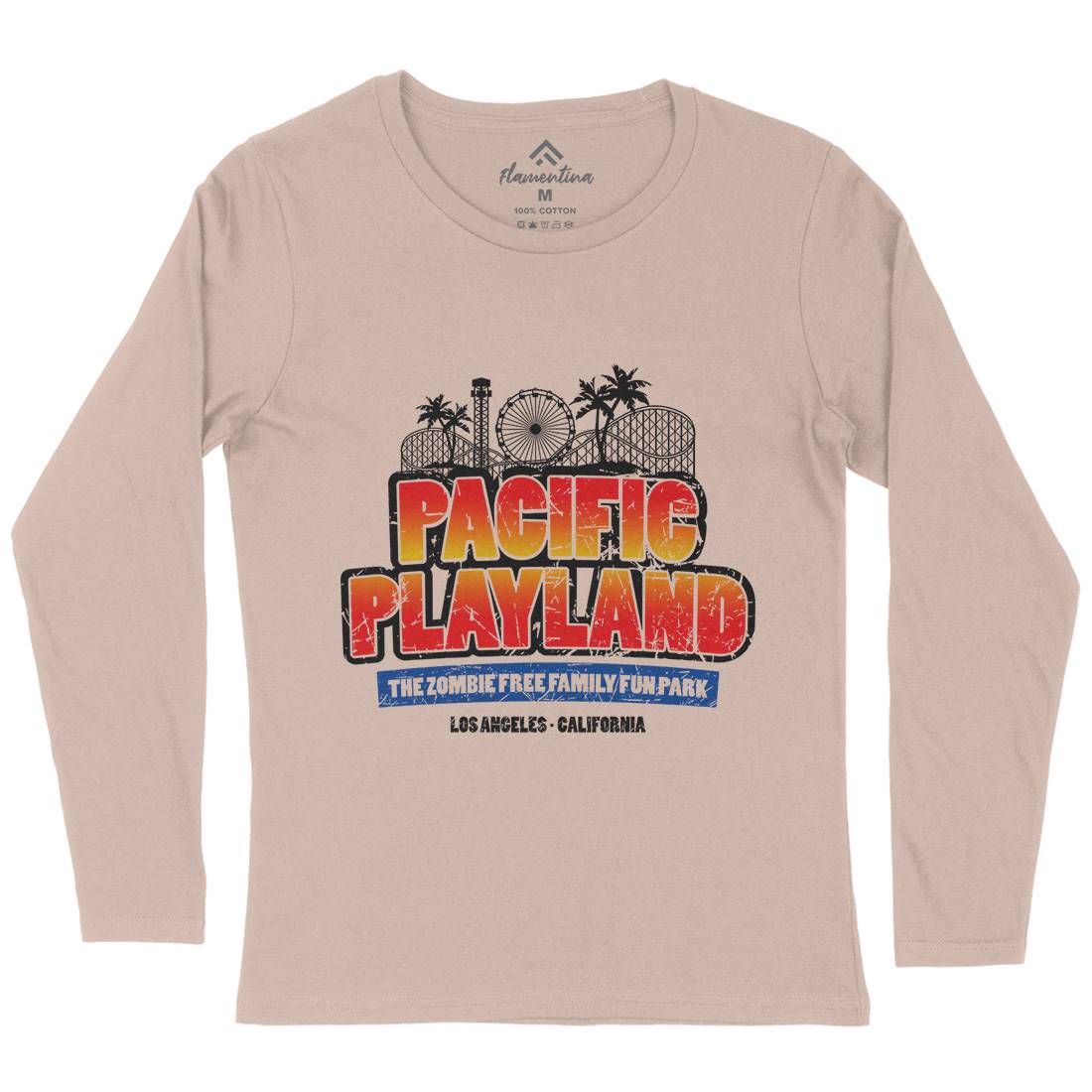 Pacific Playland Womens Long Sleeve T-Shirt Horror D349