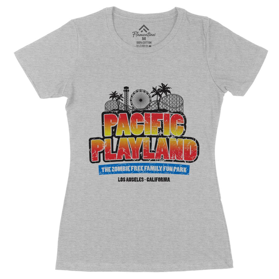 Pacific Playland Womens Organic Crew Neck T-Shirt Horror D349