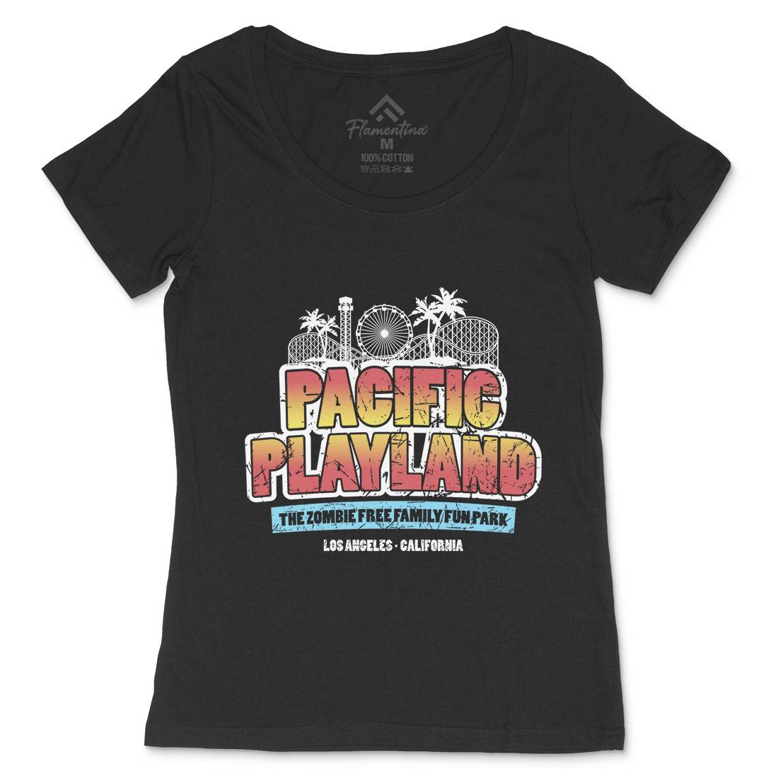 Pacific Playland Womens Scoop Neck T-Shirt Horror D349