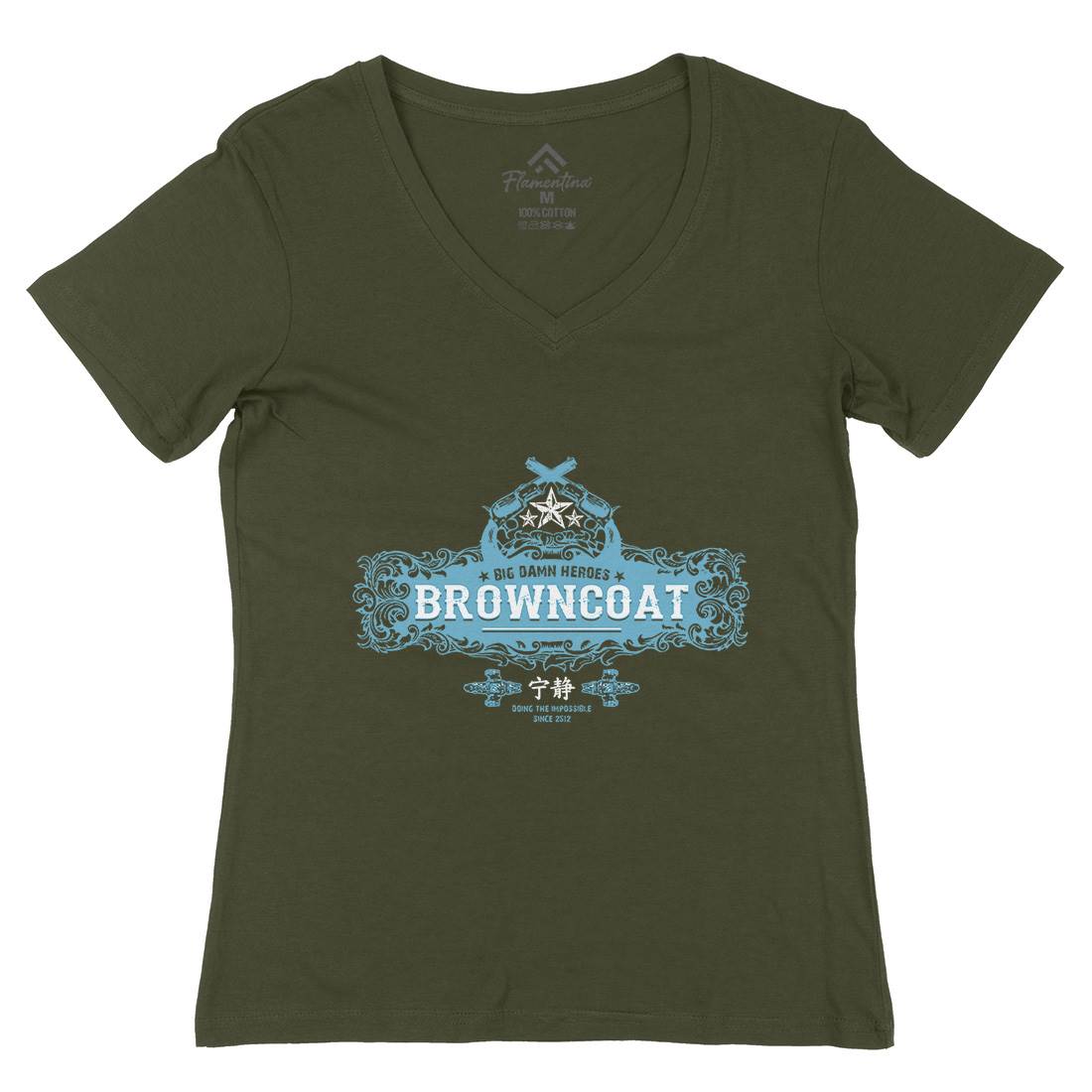 Browncoat Womens Organic V-Neck T-Shirt Space D350